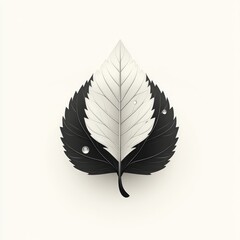 Monochromatic leaf, yin and yang