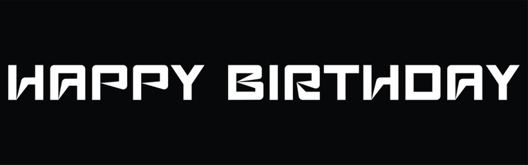 Elegant Happy Birthday Vector Illustration Black and Silver Design