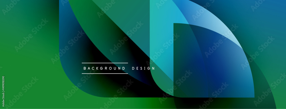 Leinwandbilder abstract gradient shapes overlap. green transitions to blue. text reads background design. modern vi