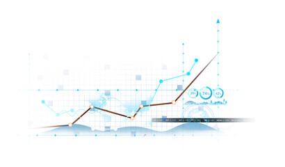 Fototapeta na wymiar Transparent or png stock market investment trading graph growth.Trade business analytics graph and financial chart. 
