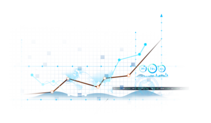 Transparent or png stock market investment trading graph growth.Trade business analytics graph and financial chart.	
