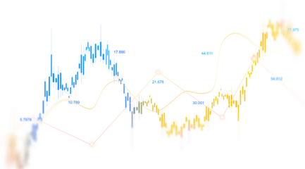 Transparent or png stock market investment trading graph growth.Trade business analytics graph and financial chart.	
