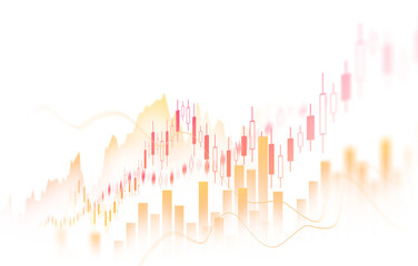 Transparent or png stock market investment trading graph growth.Trade business analytics graph and financial chart.	
