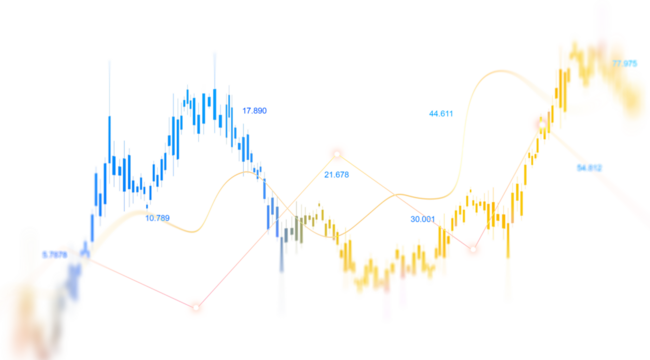 Transparent or png stock market investment trading graph growth.Trade business analytics graph and financial chart.	

