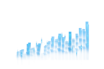 Transparent or png stock market investment trading graph growth.Trade business analytics graph and financial chart.	
