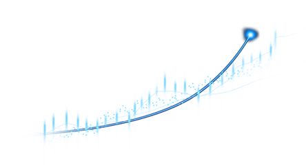Transparent or png stock market investment trading graph growth.Trade business analytics graph and financial chart.	
