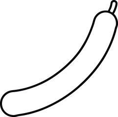Yellow banana vector illustration on a white background with a light curve design concept