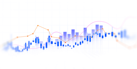 Transparent or png stock market investment trading graph growth.Trade business analytics graph and financial chart.	
