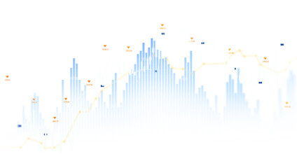 Transparent or png stock market investment trading graph growth.Trade business analytics graph and financial chart.	
