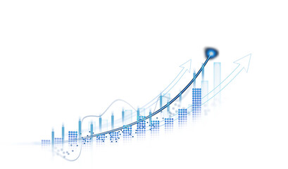 Transparent or png stock market investment trading graph growth.Trade business analytics graph and financial chart.	

