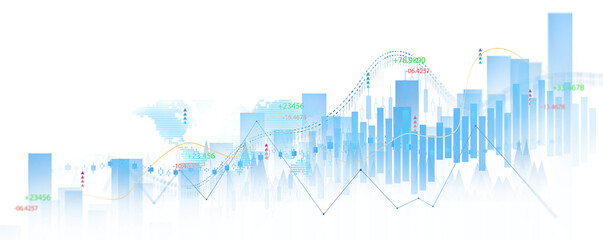 Transparent or png stock market investment trading graph growth.Trade business analytics graph and financial chart.	
