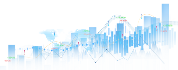 Transparent or png stock market investment trading graph growth.Trade business analytics graph and financial chart.	
