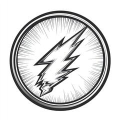 Graphic design of a lightning bolt within a circle