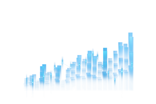 Transparent or png stock market investment trading graph growth.Trade business analytics graph and financial chart.	
