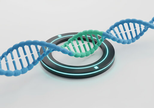 DNA Helix Genetic Code Genome Biotechnology isolated on transparent background