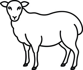 Cartoon farm animals vector illustration featuring a cute cow, goat, and sheep for agriculture and dairy designs