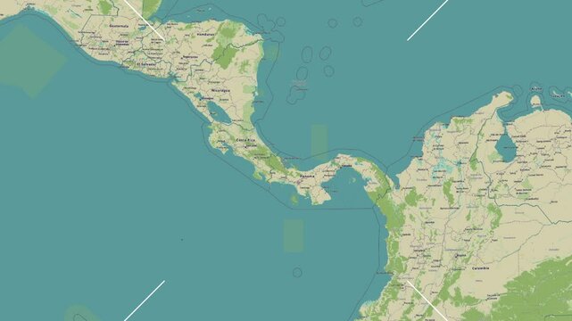 Isla de Bastimentos Island in the Caribbean Sea. Zoom in animation