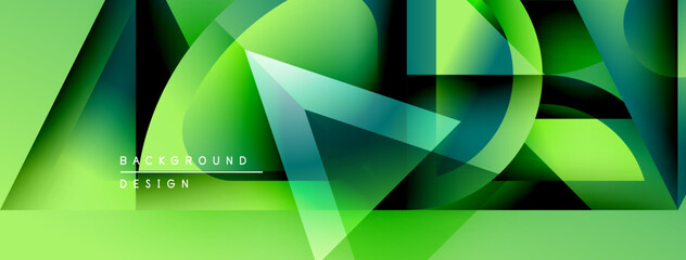 Abstract green design features flowing shapes, gradients, dynamic composition. Modern background suitable for various projects.