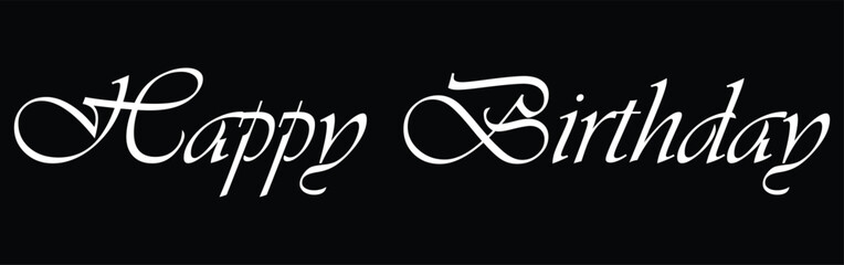 Elegant Cursive Happy Birthday Text Design