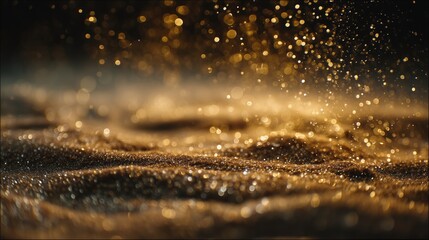 Golden dust floating in sunlight, a serene and spiritual moment of peace and light