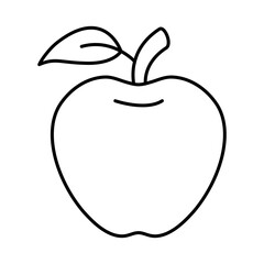 Apple Line Icon. Fitness, Health, Healthy Lifestyle, Wellbeing, Exercise, Health Care, Sport, Workout Editable Stroke Vector Illustration