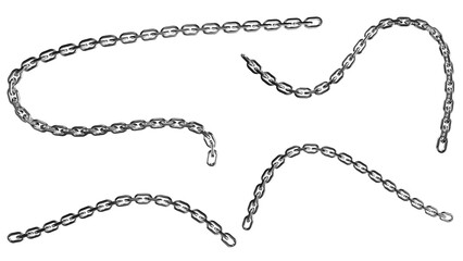 Metal chain isolated on transparent background