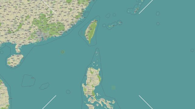Batan Island in the South China Sea. Zoom in animation