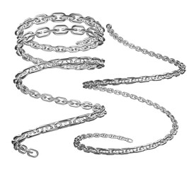 Metal chain isolated on transparent background