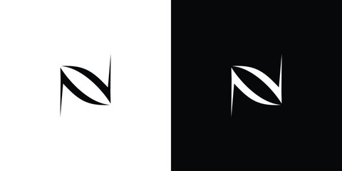 modern and sophisticated letter N initials logo design
