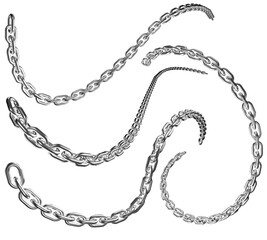 Metal chain isolated on transparent background