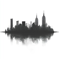 Fototapeta premium New York City skyline silhouette