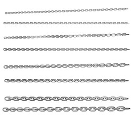 Metal chain steel isolated on transparent background