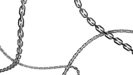 Metal chain steel isolated on transparent background