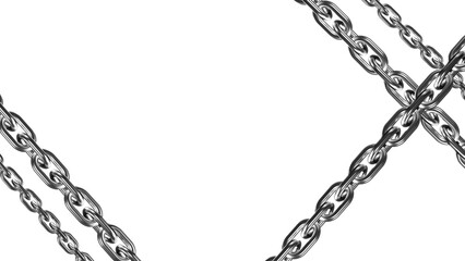 Metal chain steel isolated on transparent background