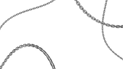 Metal chain steel isolated on transparent background