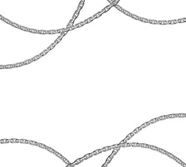 Metal chain steel isolated on transparent background