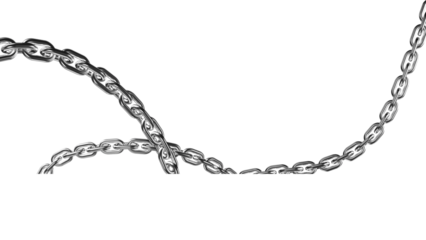 Metal chain steel isolated on transparent background