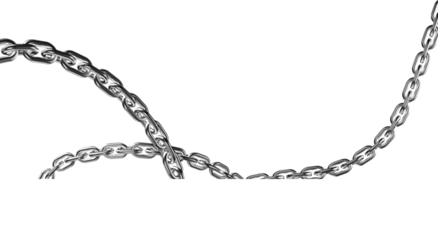 Metal chain steel isolated on transparent background - Powered by Adobe