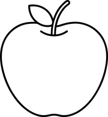 Red apple fruit food vector illustration with leaf icon design