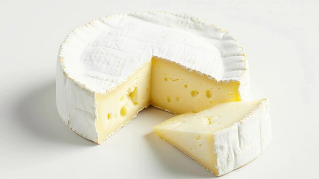 Creamy cheese on white background
