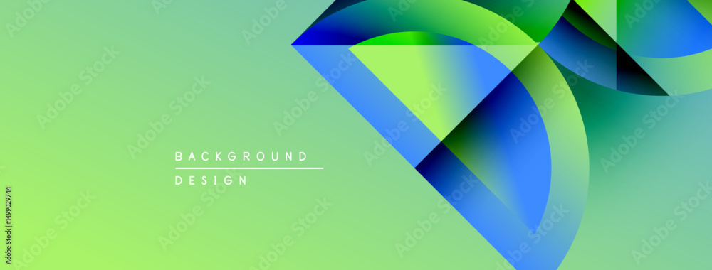 Poster Abstract vibrant design. Gradient colors blend, creating dynamic shapes. Modern aesthetic, suitable for backgrounds, presentations.