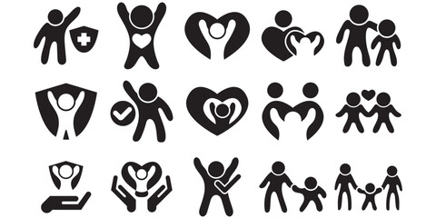 Naklejka premium Children Care Icon Set