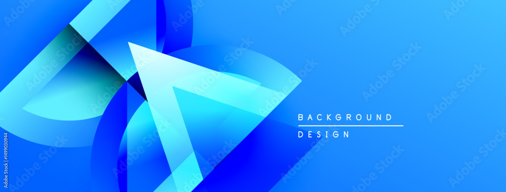 Poster abstract blue design features dynamic shapes, gradients. modern aesthetic suitable for backgrounds, 