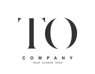 TO logo design. Initial letter t and o serif font style. Creative classic company name typography. Trendy logotype or identity.