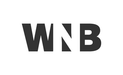 WNB logo design. Initial letter W N B bold font style for tech startups, consulting, corporate branding. Creative company name, headlines typography identity, trendy logotype.