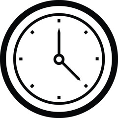 vector clock icon , line art 