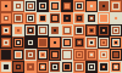 Abstract geometric pattern of nested squares in earthy tones.  Perfect for backgrounds, textiles, or modern design projects.