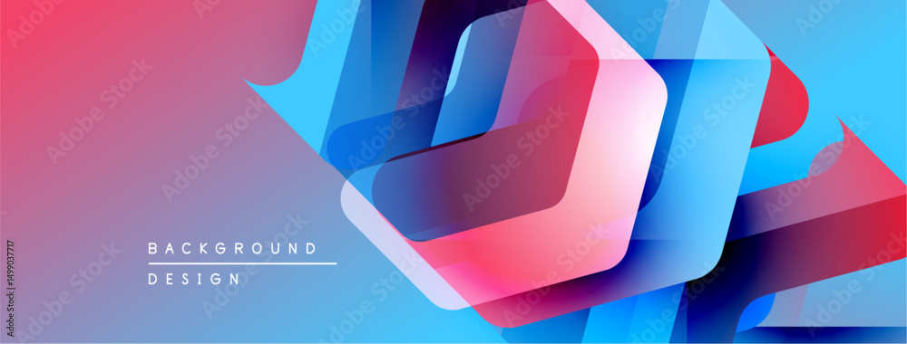 Leinwandbilder abstract geometric design. vibrant colors blend, creating layered shapes. modern background suitable