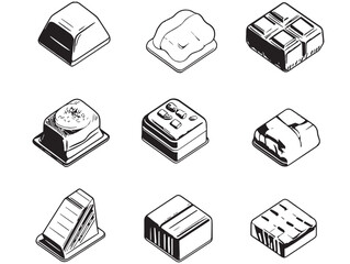 Minimalist Chocolate Bar Line Art Drawing For Creative Projects