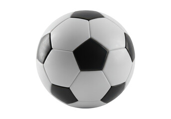 Fototapeta premium Soccer ball with black and white pattern isolated on black background